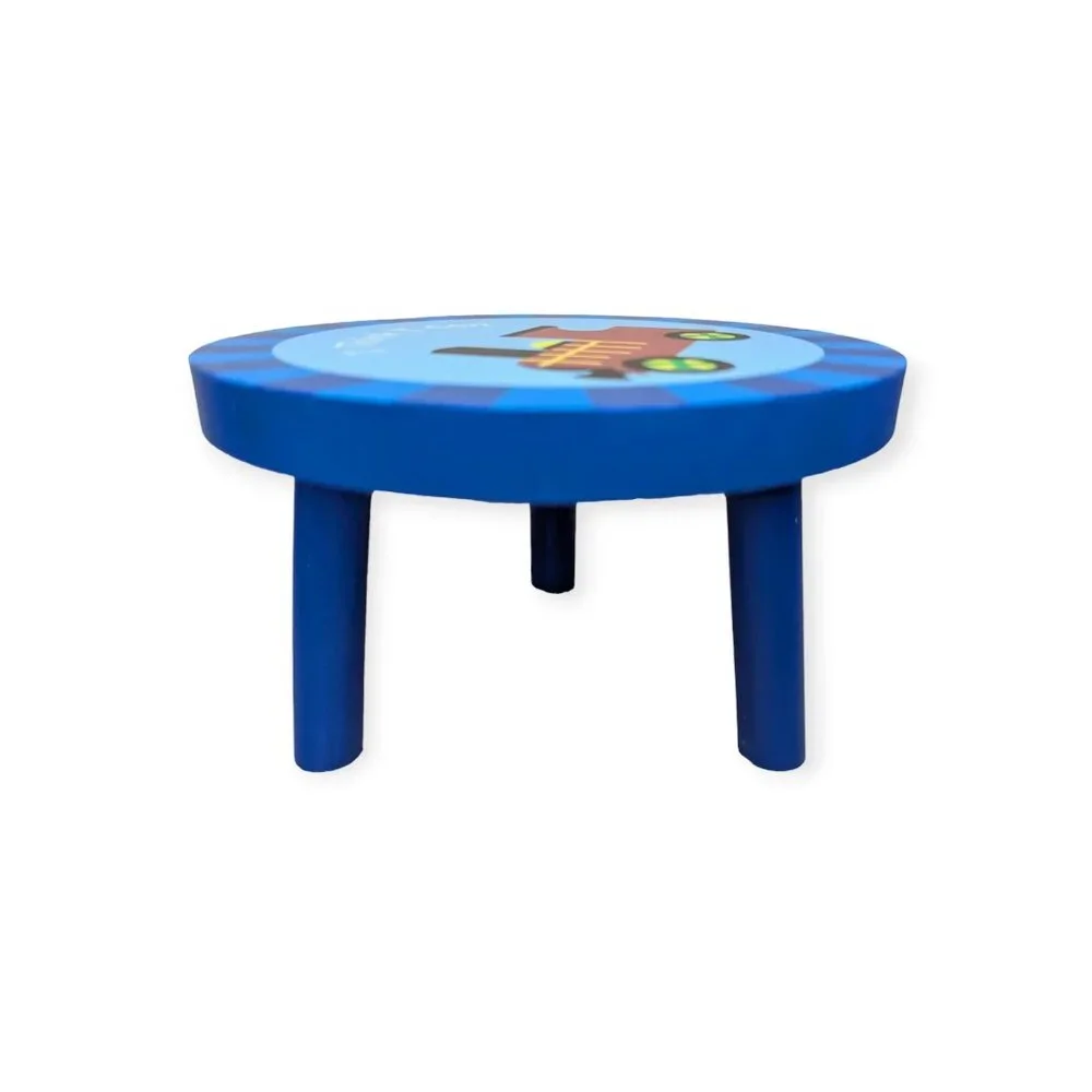 Wooden Doll Stool with a Train Theme